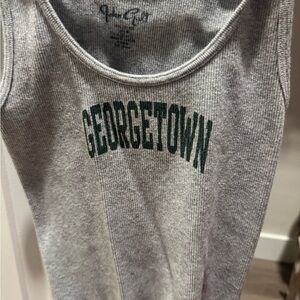 Brandy Melville Gray Tank Top with Green Print